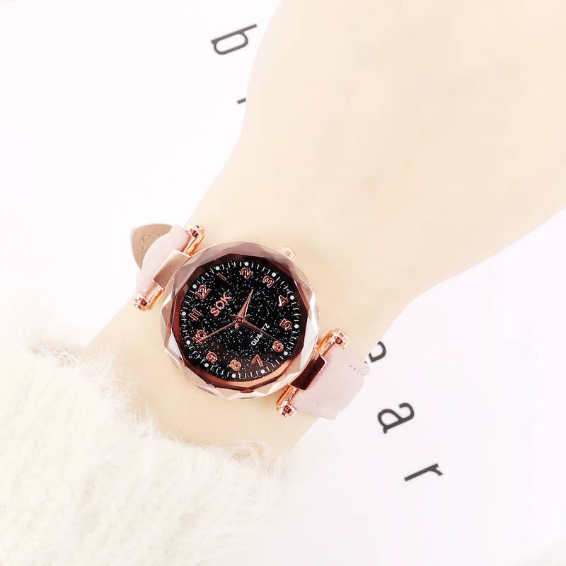 INS Girl Heart Watch Nữ sinh viên Phiên bản Hàn Quốc của Hoa anh đào đơn giản Kỹ thuật số Ngôi sao Đồng hồ đeo tay nữ Th