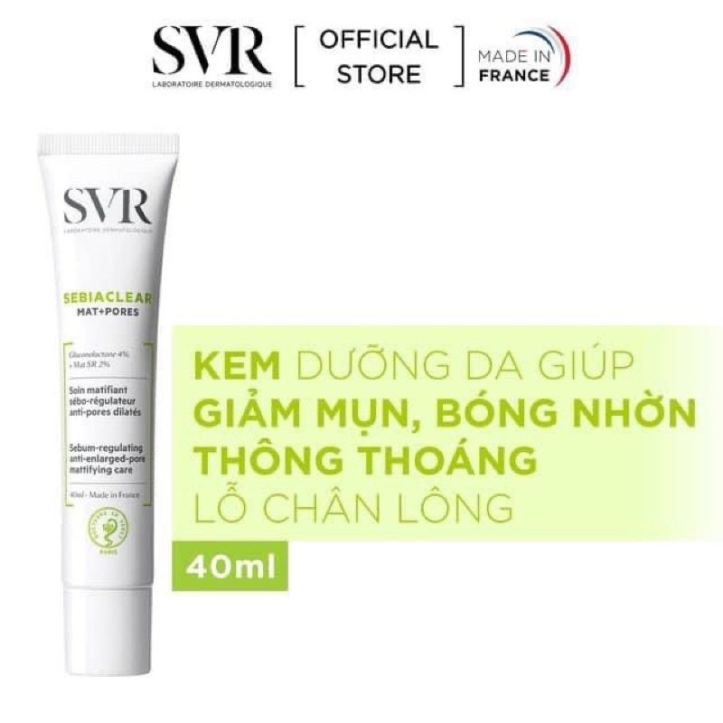 KEM DƯỠNG KIỀM DẦU SE KHÍT LỖ CHÂN LÔNG SEBIACLEAR MAT + PORES 40ML