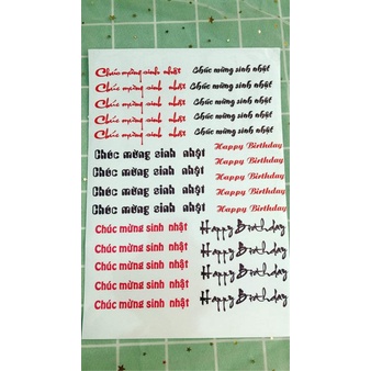 Chữ Decal Dán Lên Bánh