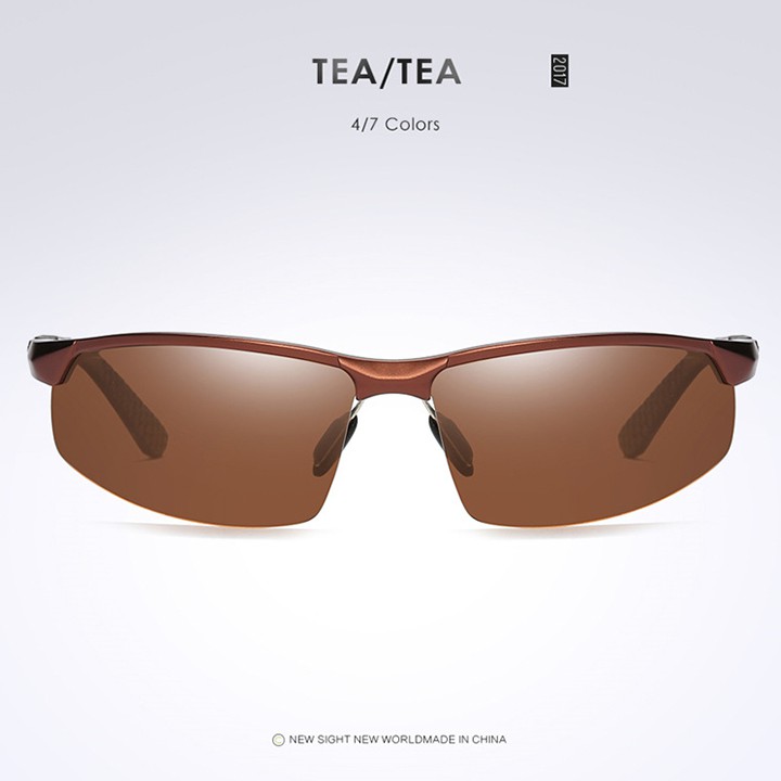 Mắt kính nam polarized phân cực chống chói, chống tia UV400, gọng nhôm magie khớp bản lề lò xo - MK1818