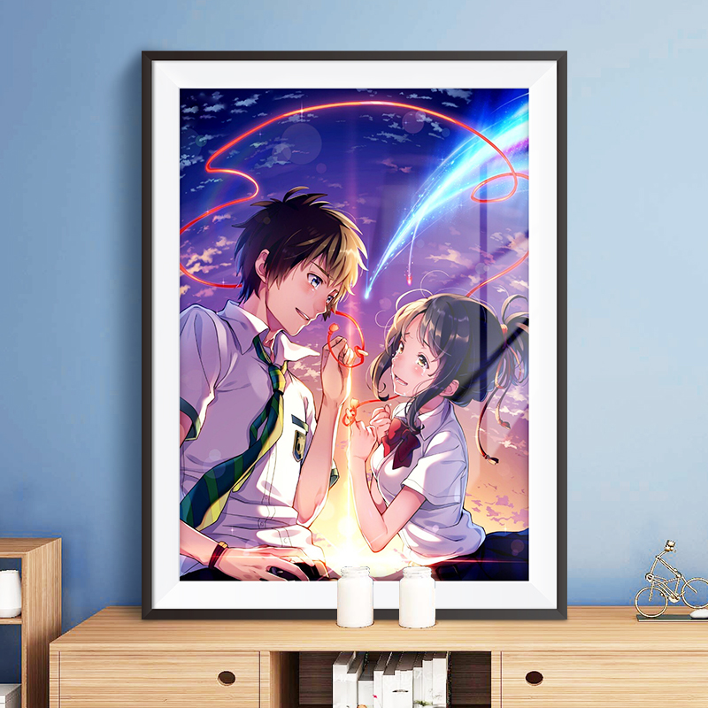 Bộ tranh đính đá 5D tự làm hình hoạt họa Nhật Bản kích thước 30x40cm | BigBuy360 - bigbuy360.vn