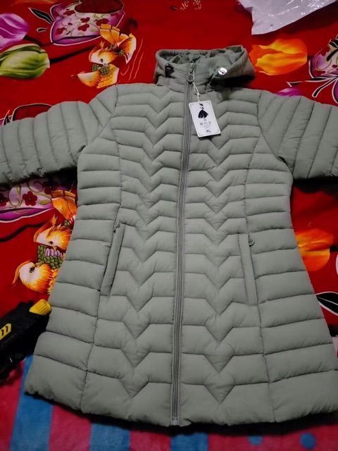 Áo Khoác Phao Lông Vũ Siêu Nhẹ Nữ Dáng Dài Mủ Có Thể Tháo Rời Trời Trang Thu Đông Quảng ChÂu Cao Cấp