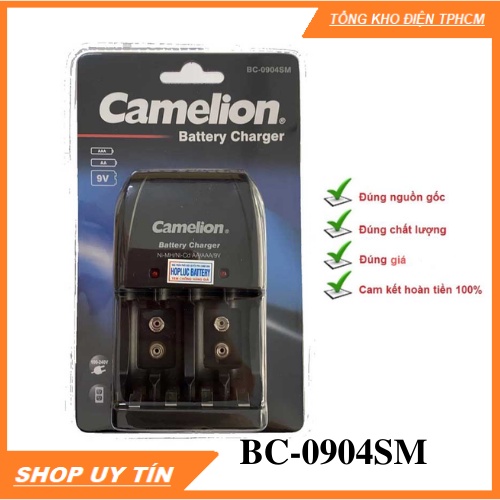 ⚡️Hàng Chính Hãng⚡️ Bộ sạc pin đa năng Camelion BC-0904SM, sạc cho pin AA, AAA và pin 9V