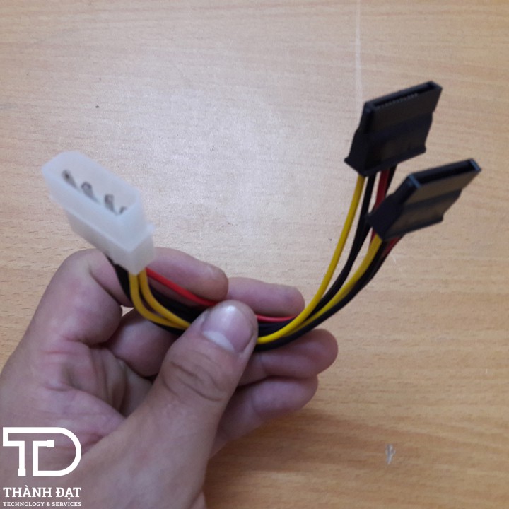 Cáp chuyển đổi nguồn IDE Molex 4Pin sang 2 SATA - IDE to SATA