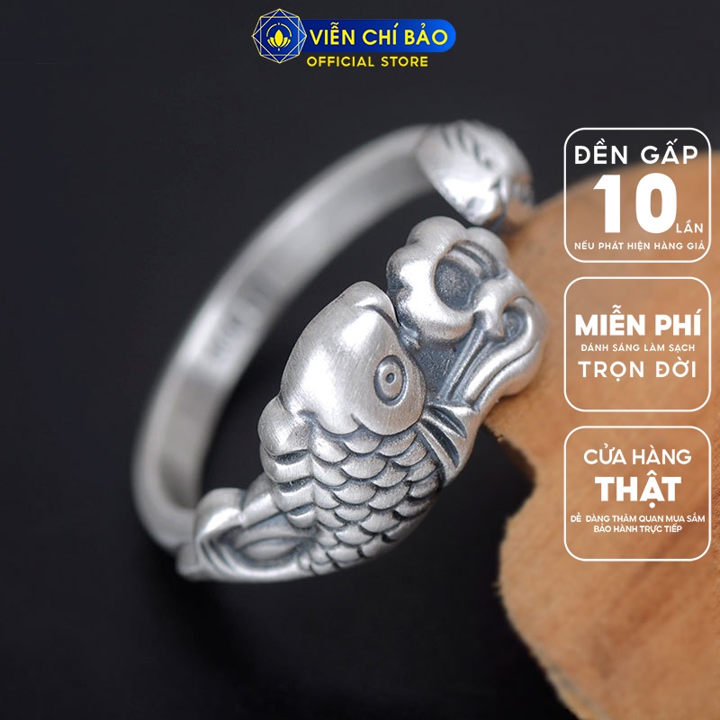 Nhẫn bạc nữ Lý Ngư Vượt Vũ Môn chất liệu bạc Thái 925 thời trang phụ kiện trang sức nữ Viễn Chí Bảo N000581