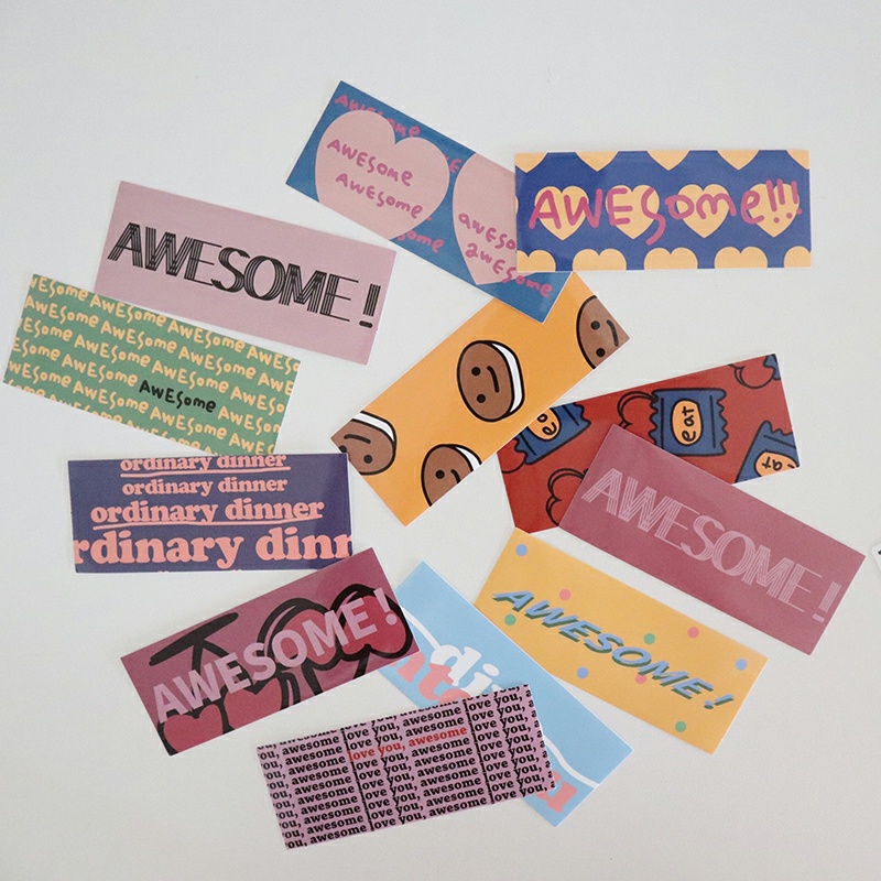 Sticker Trang Trí Dán Sổ, Đồ Dùng Gấu và Trái Tim Style Hàn Quốc