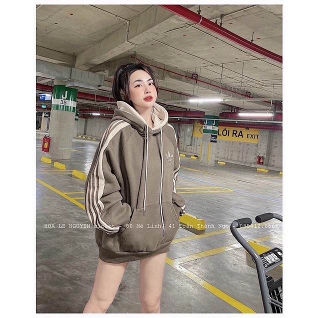 Áo nỉ Adidas có nón siêu xinh cực thời trang,áo nữ mùa đông cực ấm