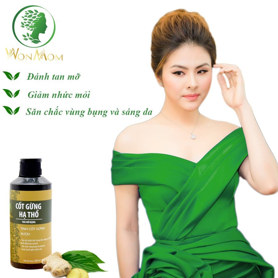 [CHÍNH HÃNG WONMOM] 200ML CỐT GỪNG HẠ THỔ MASSAGE SĂN CHẮC VÒNG EO, LƯU THÔNG KHÍ HUYẾT WONMOM – CỐT GỪNG MASSAGE