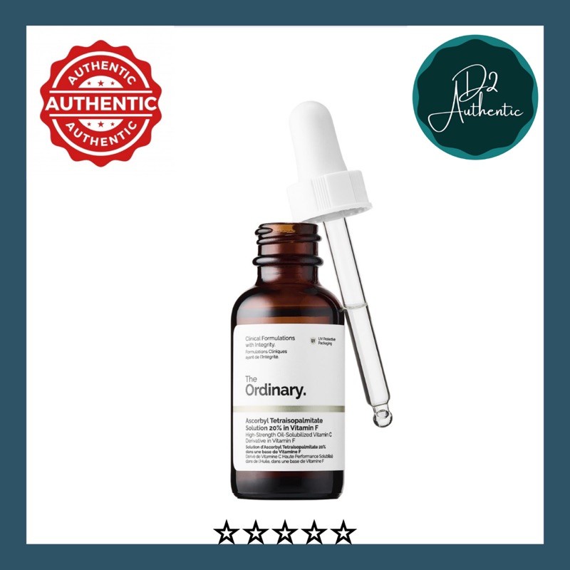 (Auth-kèm Bill)Serum sáng da- Vitamin C - Ascorbyl Tetraisopalmitate Solution 20% in Vitamin F – The Ordinary.