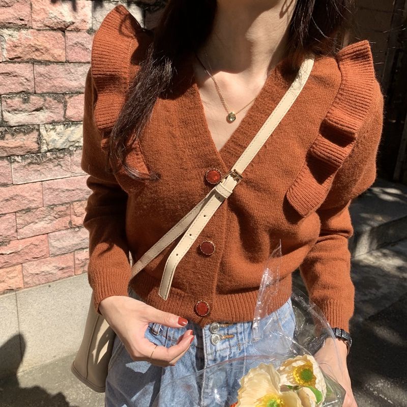 Áo sweater nữ tay dài dáng rộng điệu đà thời trang