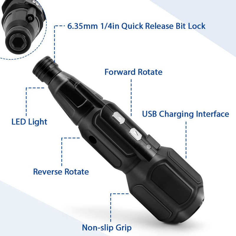 Tua Vít Điện Không Dây 900MAh Sạc USB Tiện Dụng