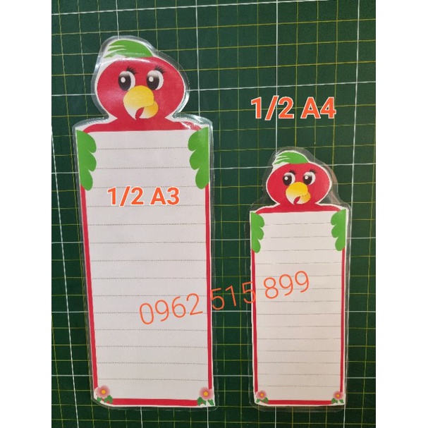 Thẻ từ hình thú dọc ngộ nghĩnh Size 1/2 A3, 1/2 A4