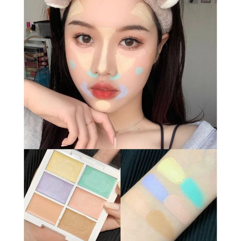 Che khuyết điểm Nyx Color Correcting Concealer Palette 6 Ô  Che mụn, đốm, quầng thâm, rãnh nước mắt