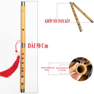 Sáo Nứa HD4 Khớp Nối Inox Tone Đô