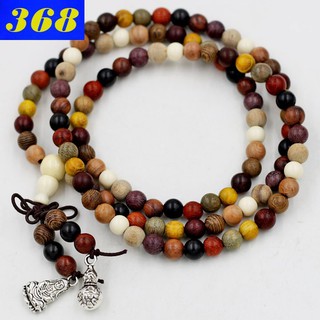Tràng chuỗi 108 hạt gỗ đàn hương 8 màu 6 ly