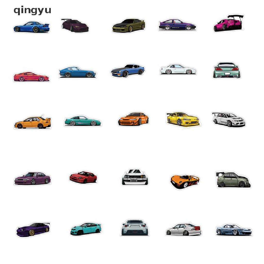 qingyu 50Pcs JDM Automotive Car Graffiti Sticker Guitar Suitcase Skateboard Sticker PLI