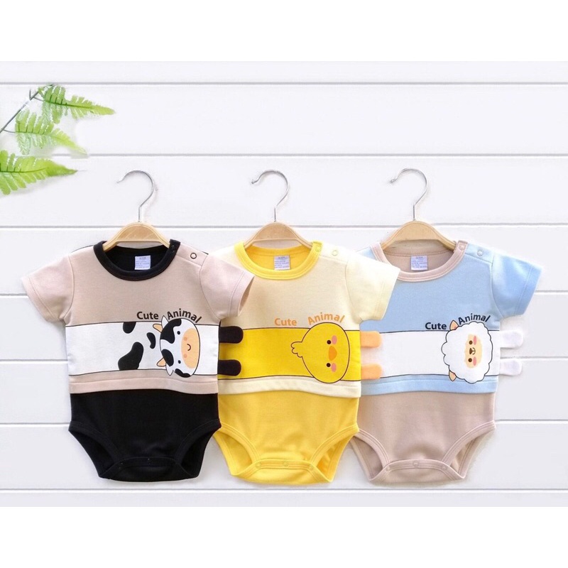 Body suit hình thú set 3 thái lan cho bé