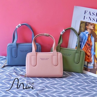 Ví ngắn nữ cầm tay forever young xuất Hàn có quai xách kèm dây đeo chéo chất đẹp xịn