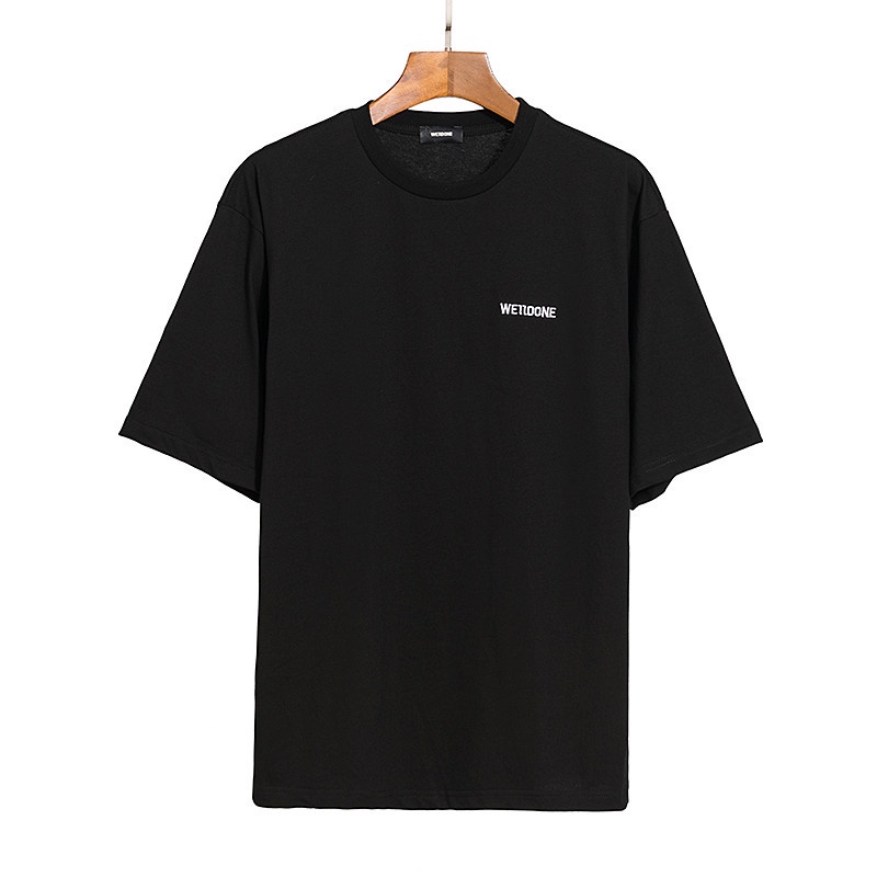 Áo Thun Cotton Ngắn Tay Dáng Rộng Thêu Chữ WE11DONE Plus Size Cho Nam Nữ