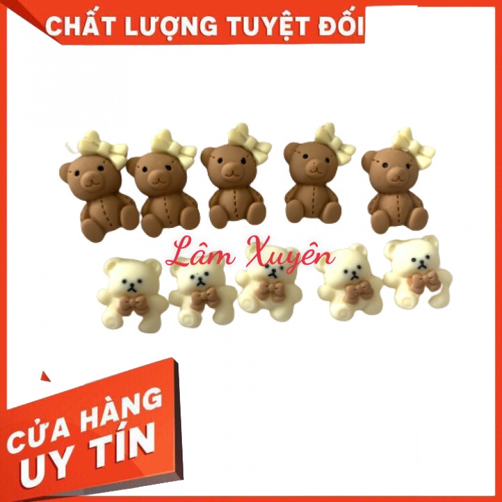 Set trang trí hình thú GIÁ RẺ 1 set trang trí gồm 10 em thú nhỏ, mix đủ kiểu, đủ màu giá sỉ đẹp cho tiệm nail họcvie