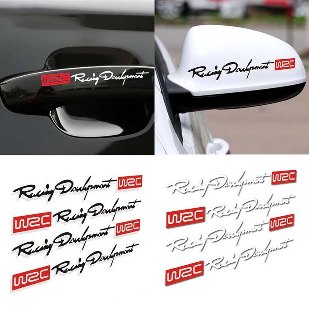 Đề Can Dán Tay Nắm Cửa Xe Hơi Bằng Vinyl Chống Nước In Chữ WRC World Racing