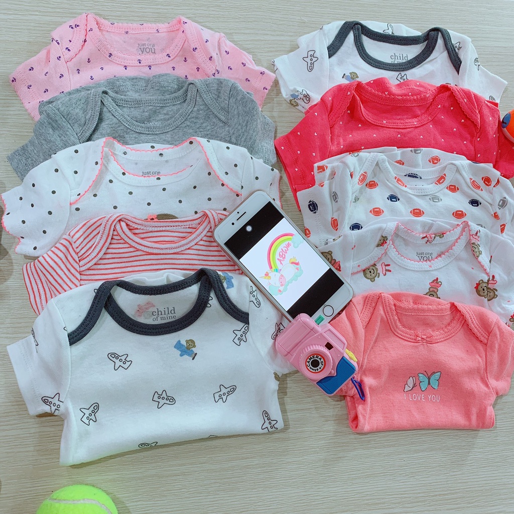 (Hàng Siêu Thị)Áo sơ sinh cho bé từ 0-12 tháng, chất liệu cotton 100%, hình và video shop tự chụp chân thật nhât