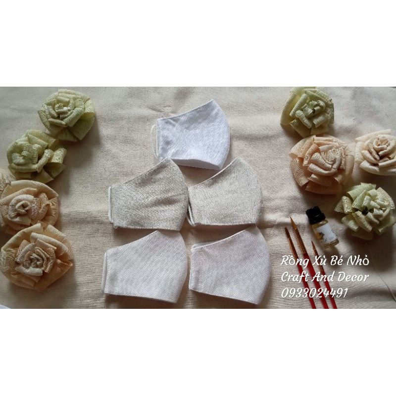 Combo 5 cái khẩu trang vải linen trơn | BigBuy360 - bigbuy360.vn