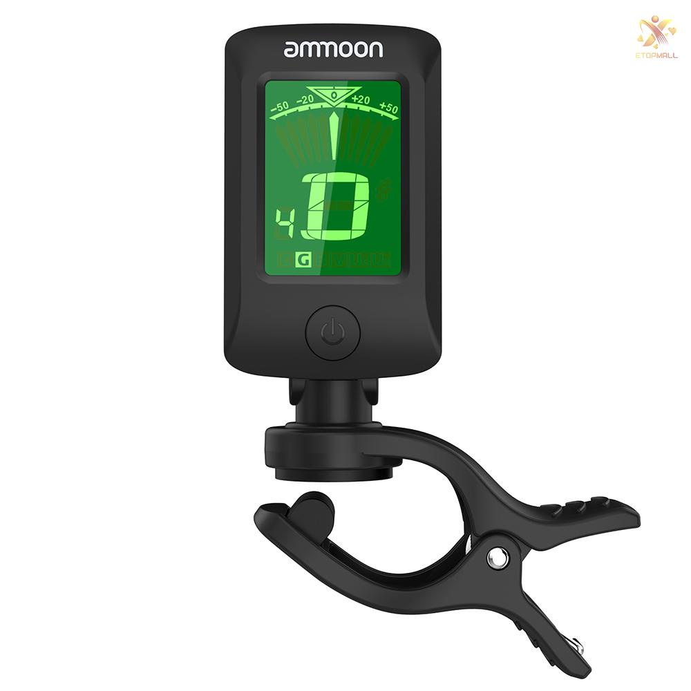 ET ammoon AT-07 Digital Electronic Clip-On Tuner LCD Screen for Guitar Chromatic Bass Ukulele C/ D Violin