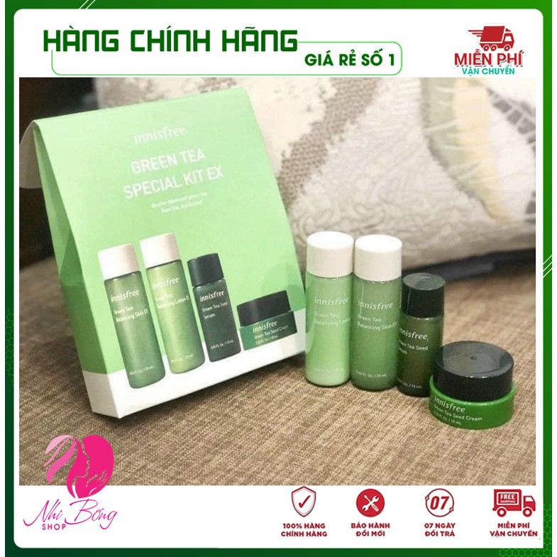 [Hàng Auth Hàn Quốc] Bộ dưỡng da - Bộ dưỡng ẩm chiết xuất từ lá Trà Xanh Innisfree Hàn Quốc Mẫu Mới