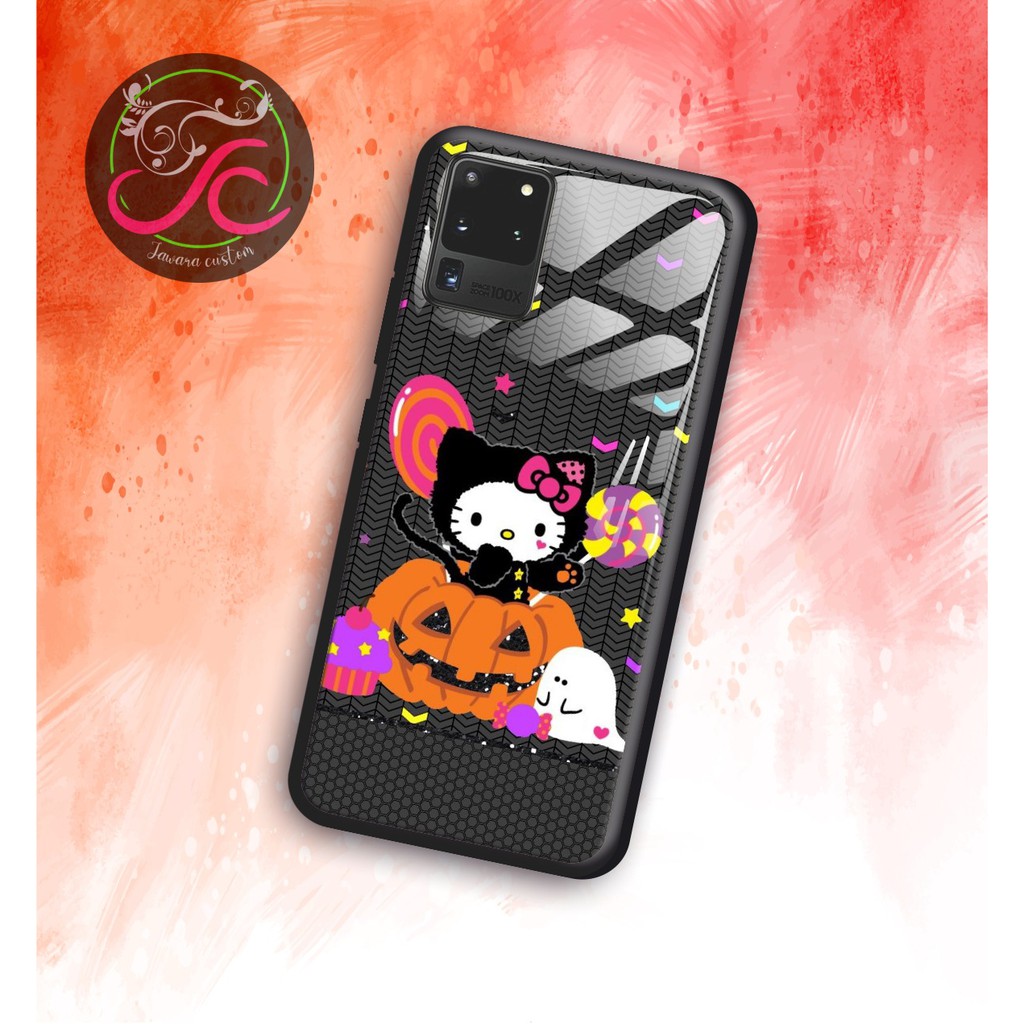 Lưng Ốp Điện Thoại Mặt Kính Hình Hello Kitty Cho Samsung J2prime G530prime A10 A20 A30 A20s A50 A50s A21s A01 A11 Jw1001