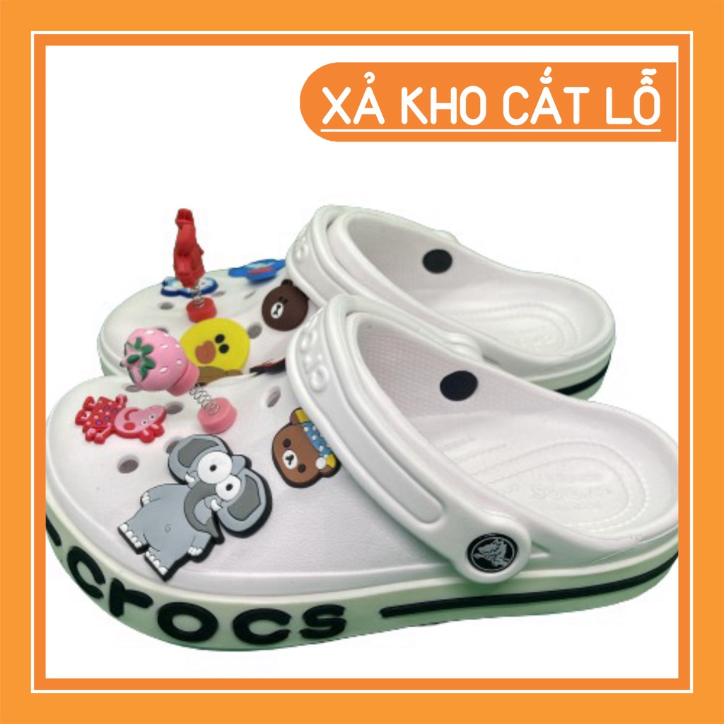 Freeship & Hoàn xu Dép cross đế bánh mỳ sục bít đầu cho nữ và nam đủ size 36, 37, 38, 39, 40, 41, 42, 43, 44, full white