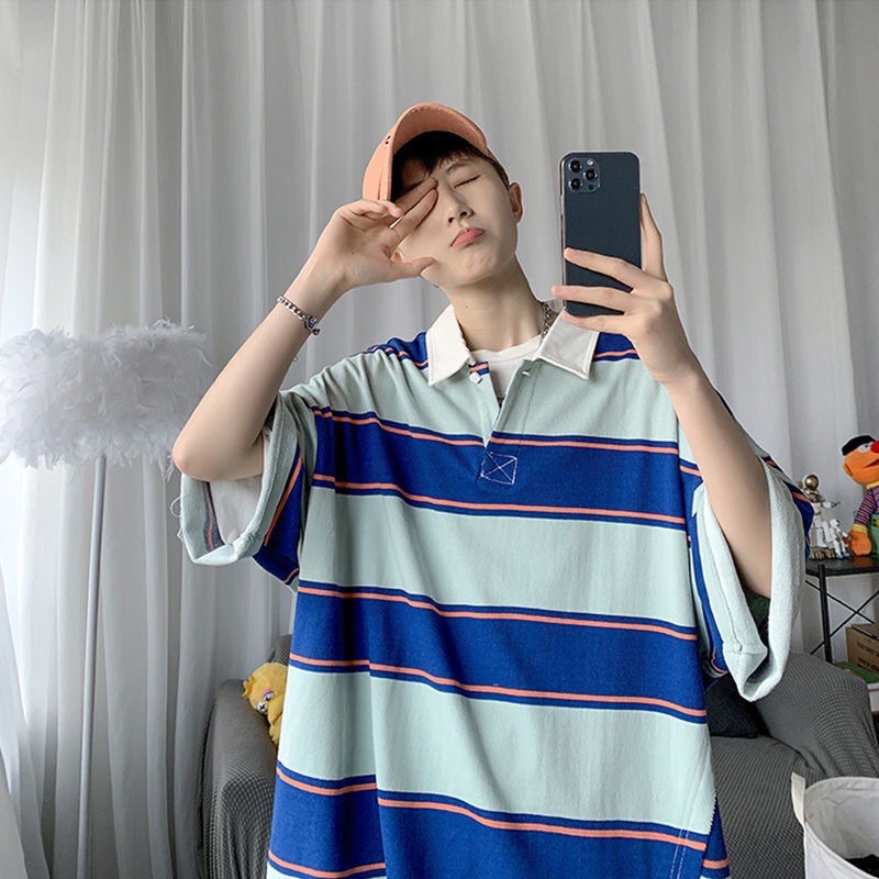 _Áo polo oversize kẻ to