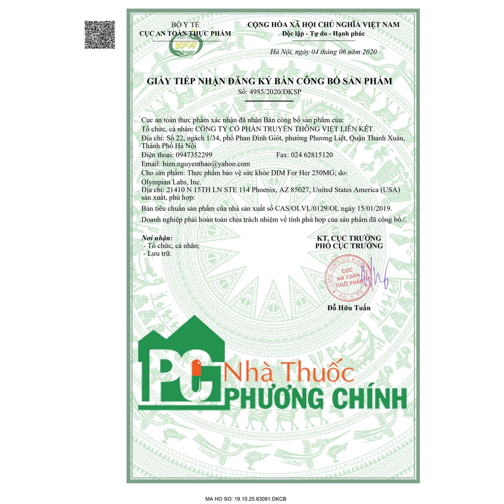 Viên Cân Bằng Nội Tiết Tố Nữ Dim For Her Olympian Labs - Giúp Cân Bằng Và Sản Sinh Estrogen Tốt Nho Nữ