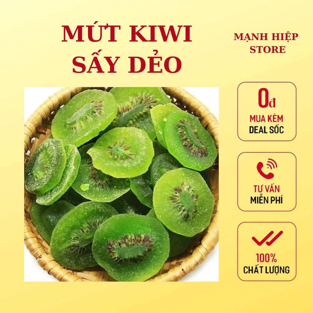 Mứt kiwi sấy dẻo nguyên vị chua ngọt - 500gram