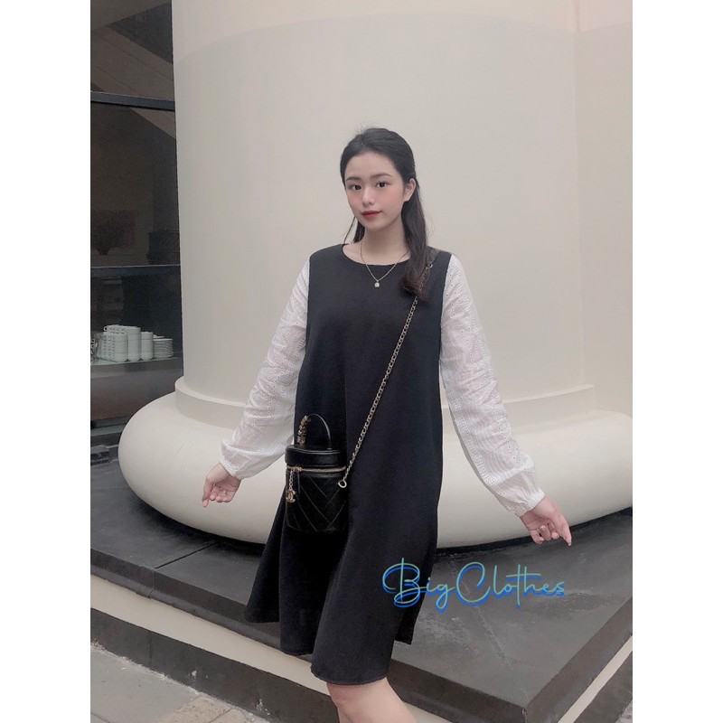 Đầm váy bigsize BigClothes thiết kế tay bồng ren dáng công sở BC021