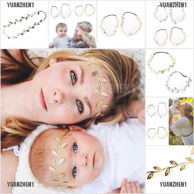 [YUANZHEN1] Set 2 Thun Cột Tóc Bằng Vải Mạ Vàng Cho Nữ Và Trẻ Em