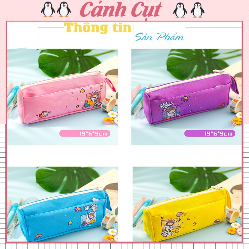 Hộp bút -hộp bút vải phi hành gia canvas cute dễ thương đựng bút đồ trang điểm tiện dụng cho học sinh sinh viên