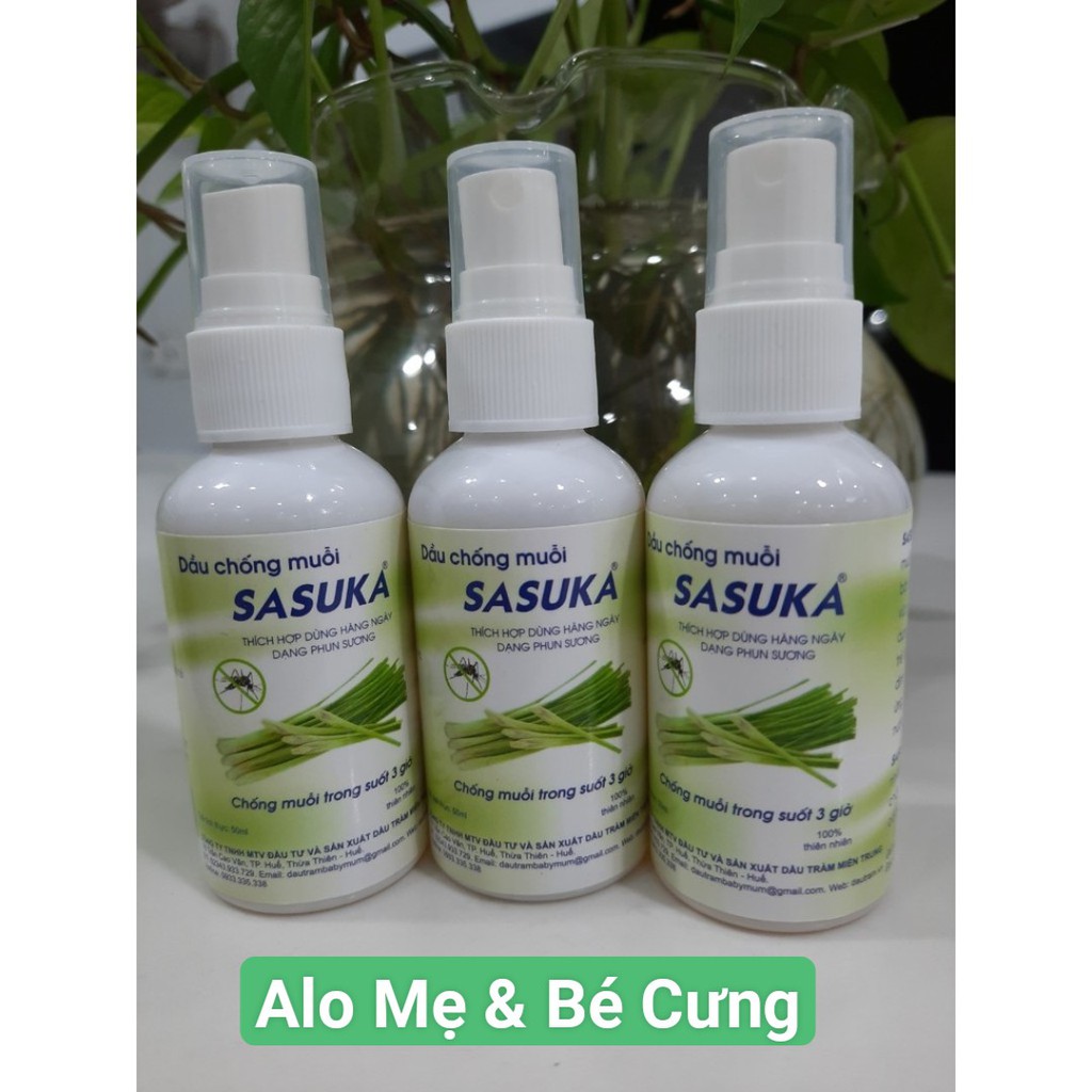 (SỈ & LẺ) Dầu chống muỗi SASUKA - Chai 50ml - Dầu xua muỗi 100% thiên nhiên - Tinh dầu xả xua đuổi côn trùng.