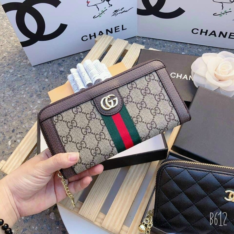 Ví cầm tay in hoạ tiết  fullbox hàng qc