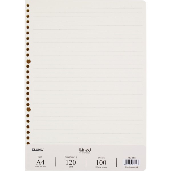 Ruột sổ còng A4 30 lỗ 120gms màu kem lõi Dot grid, lõi caro, lõi kẻ ngang