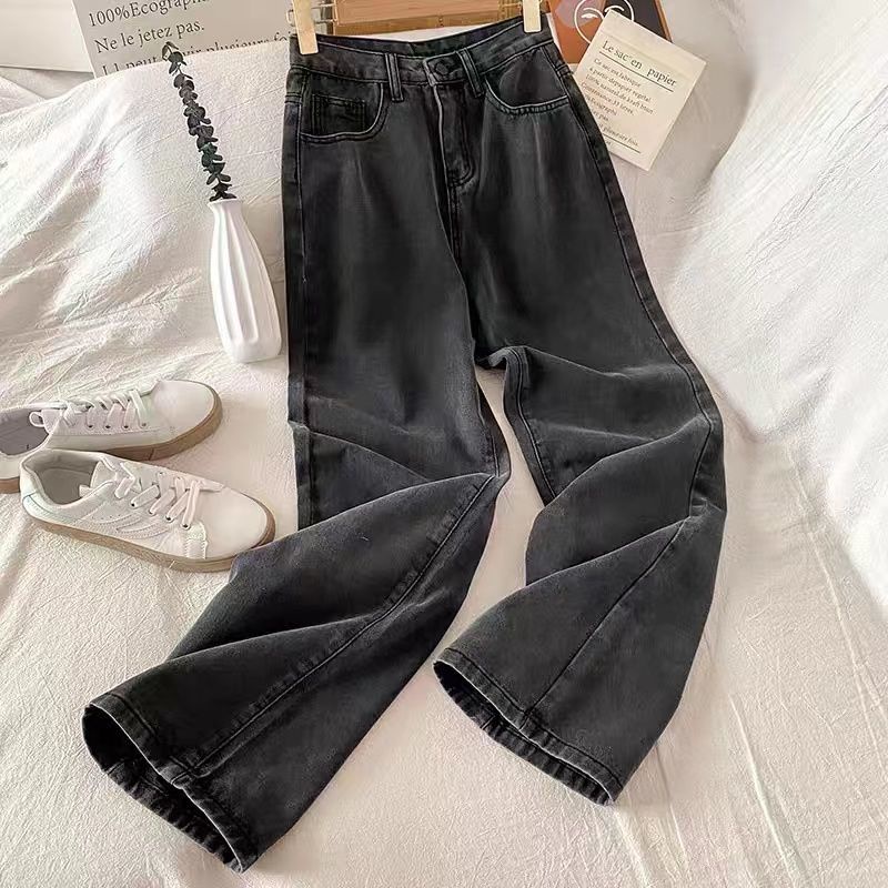Jiashucheng Quần Jean Dài Ống Rộng Dáng Suông Kiểu Đường Phố Thời Trang Mùa Xuân Cho Nữ