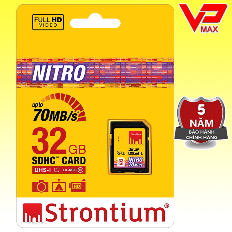 ( Thẻ nhớ SD ) Thẻ nhớ máy ảnh SDHC Strontium 32gb bh 5 năm