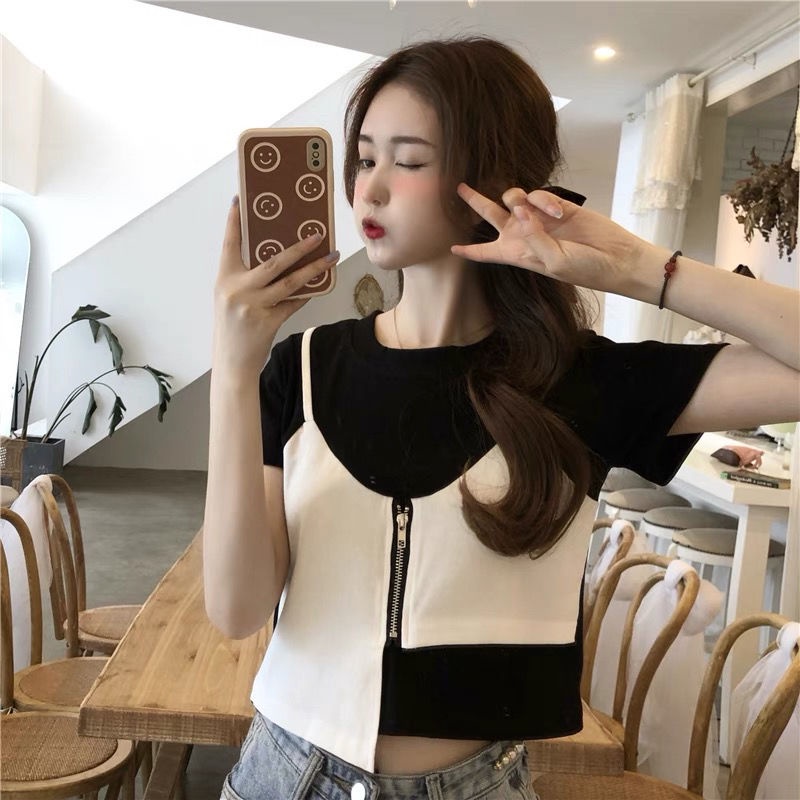 Áo Thun COZOK Tay Ngắn Dáng Ôm Phong Cách Thời Trang Hàn Quốc