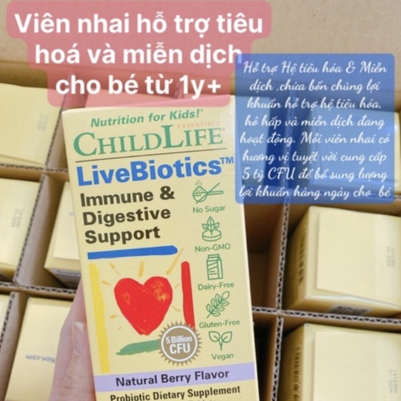 [𝐒𝐀𝐋𝐄 𝐃𝐀𝐓𝐄 𝟏𝟎/𝟐𝟎𝟐𝟑] Sữa non kết hợp men tiêu hoá cho bé Childlife Probiotics with Colostrum - BAABEELAND