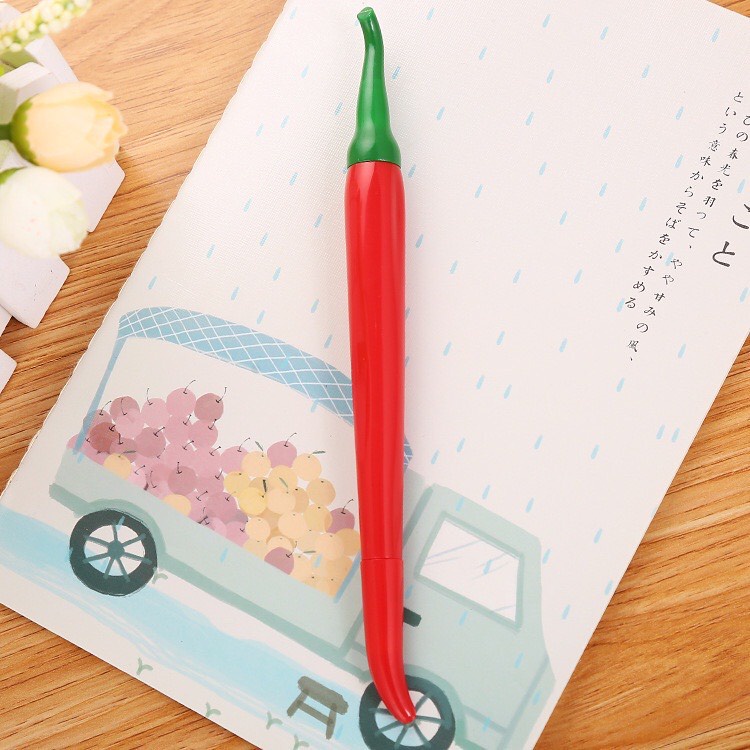 Bút gel đen, bút nước hình quả ớt, bút viết cute cho học sinh sỉ lẻ đồng giá