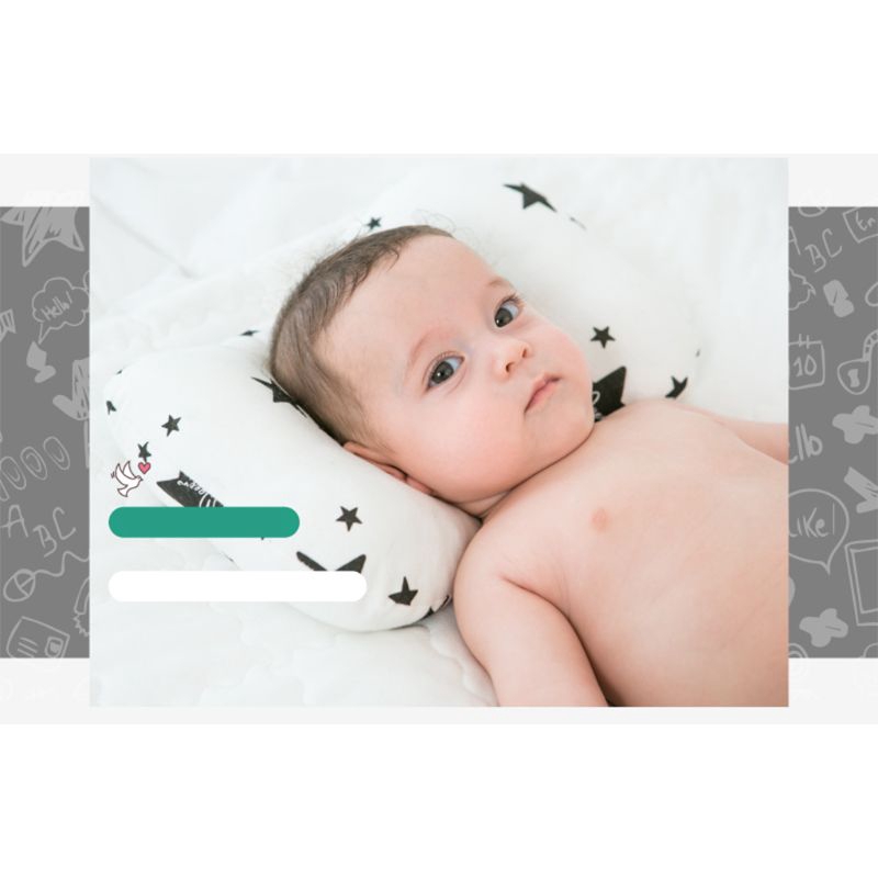 Đệm gối cố định tư thế ngủ in họa tiết hoạt hình chống đầu phẳng cho bé sơ sinh