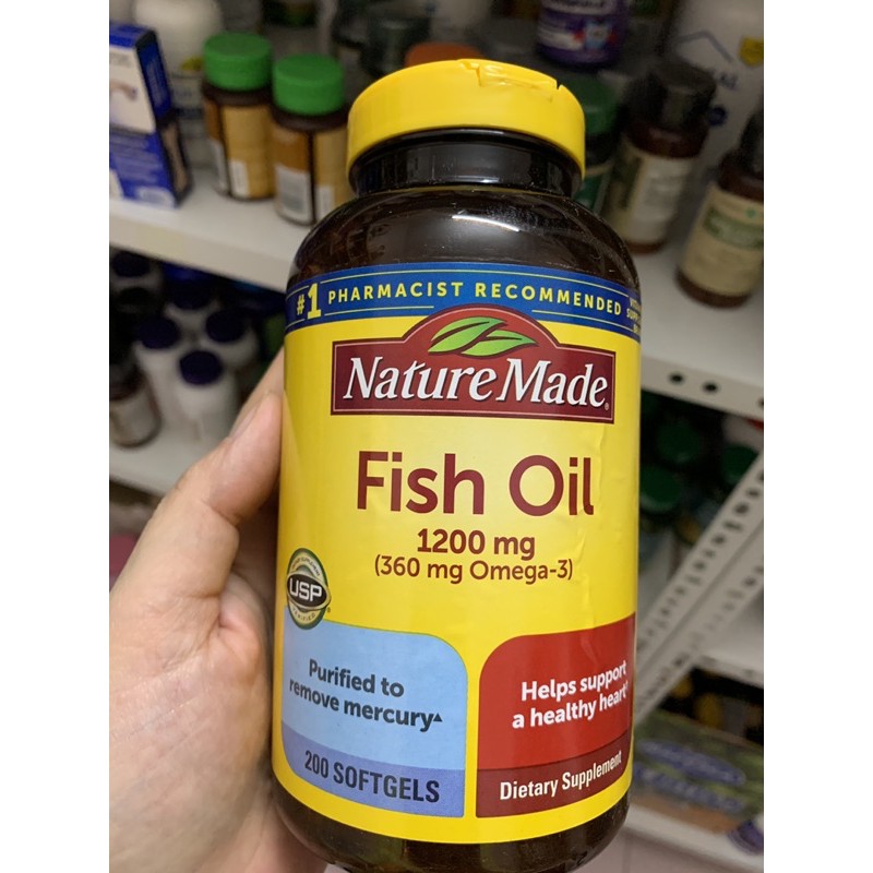 Fish oil 1200 mg Nature Made 200 viên date 2024