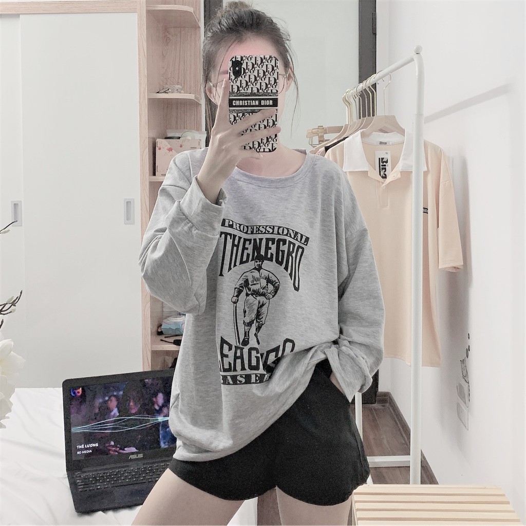 Áo nỉ sweater nữ Shynstores - áo thun dài tay cổ tròn vải da cá dày đẹp freeship