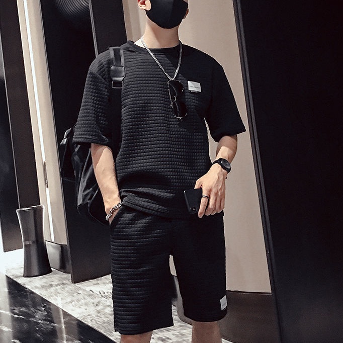 Set quần áo ngắn tay phong cách thể thao thời trang hè cho nam