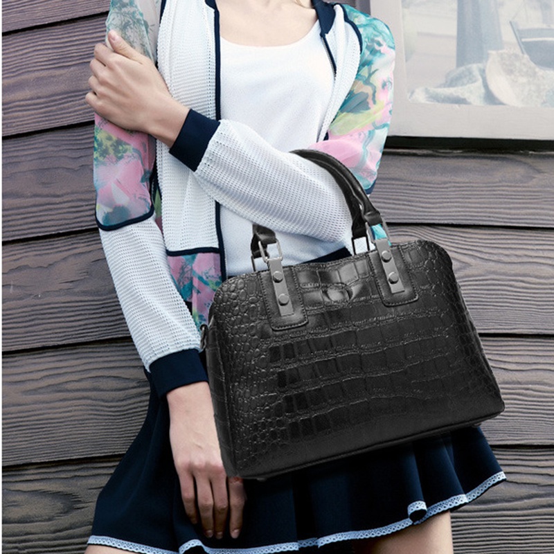 Túi IELGY đeo vai họa tiết da cá sấu thời trang Âu Mỹ dành cho nữ